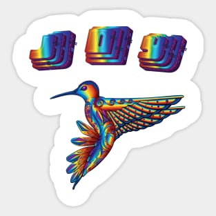 Southwester Rainbow Joy Hummingbird Sticker